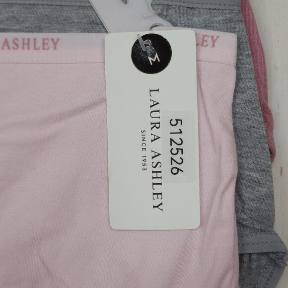 Laura Ashley 5-Pack Cotton Spandex Tag-Free M Brief Panties Pink Gray Blue White - Picture 5 of 12